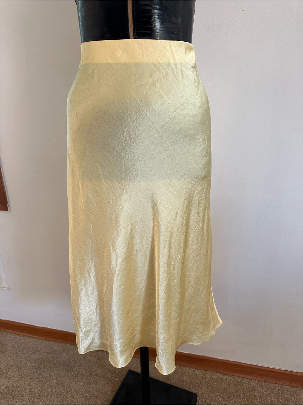 Babaton Yellow Slip Midi Skirt